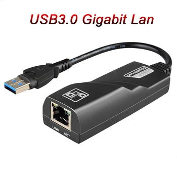 USB Ethernet Adapter Tinklo plokštė USB 3.0 RJ45 Gigabit Lan Interneto Kompiuterių KOMPIUTERIO, Nešiojamojo kompiuterio Usb Ethernet