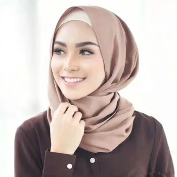 Naujausias Musulmonų Paprastas Burbulas Šifono Hijab Šalikas 2020 M. Moteris Vientisos Spalvos Ilgą Skaros Ir Wrap Femme Muslimani Minkštas Lankelis Šalikai