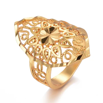 24k Gėlės Aukso Žiedas Moterims Aukso Spalvos Piršto Žiedą Išskirtinį Dizainą Etiopijos/Afrikos/Nigerijos/Izraelio Moterų, Mergaičių, Dovanos