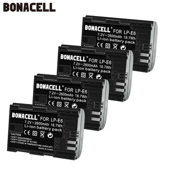 Bonacell Canon LP-E6 Fotoaparato Bateriją 2600mAh Canon EOS 6D, Mark II EOS 70D 80D EOS 60D EOS 60Da 5D Mark II EOS 5D