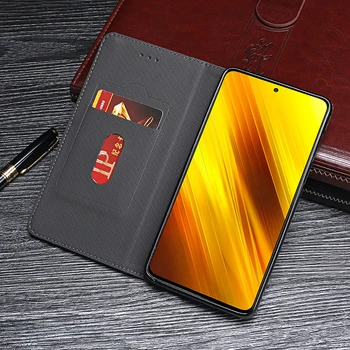 Odos Atveju Poco X3 NFC Padengti Prabanga Flip Case For Xiaomi Poco X3 NFC Apsauginis Telefono dėklas Retro Galinį Dangtelį