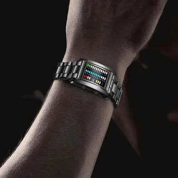 BOAMIGO Nauja Populiarios Markės Vyrų Prabanga Kūrybos Laikrodžiai, Skaitmeninis LED Ekranas, 50M atsparumas Vandeniui Laikrodžius Kokybės Plieno Juosta Laikrodis