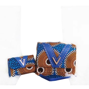 Dashiki Mados afrikos vaškas maišelį rinkiniai ankara vaškas rankinėje afrikos vaškas audinio maišelį panele