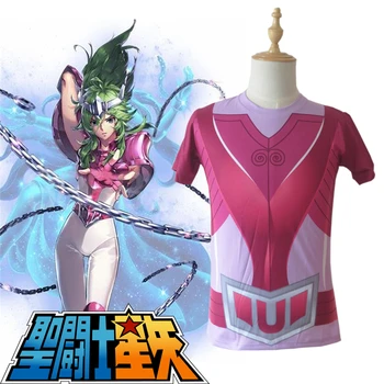(QYY-105) Saint Seiya Bronzos Saint Vengia Naujų Andromedos Medžiaga Vasaros T-Shirt Anime Cosplay Kostiumas