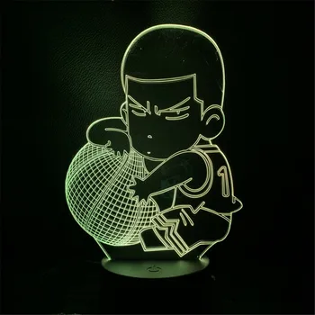 Lampa Slam Dunk Pav Hanamichi Sakuragi Anime Lempos Apdailos Namų Stalo Žibintai 3D Naktį Šviesa 7 Spalva Keičiasi Vaikai Dovanų Lėlės