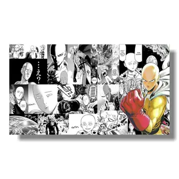 Meno Šilko Ar Drobės Spausdinti Vienas Smūgis Vyras Saitama Genos Anime Plakatas 60x106 cm Kambario Dekoro Apdaila