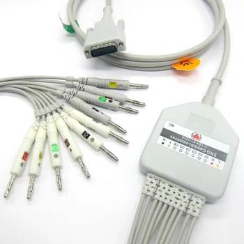 Nihon Konden EKG kabelis su 10 leadwires banana plug 10 sukelti ekg kabelis bananų 4.0 ekg kabelis