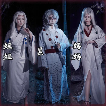Demon slayer kimetsu nr. yaiba juuni ayaki rui cosplay Perukai kostiumas japonų anime voras dvasios šeimos kimono vienodų drabužių