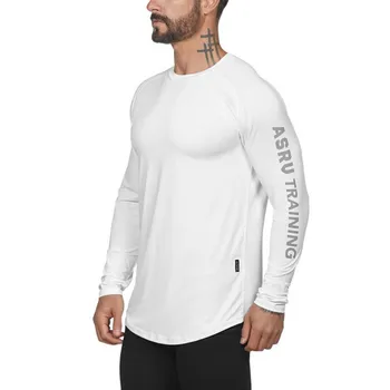 2019 Quick Dry Sporto Marškinėliai Vyrų T-shirt Vasaros ilgomis Rankovėmis Suspaudimo Marškinėliai Veikia T-shirt Vyrai Sausi, Tinkami Sportui, Marškinėliai Vyrams Marškinėliai