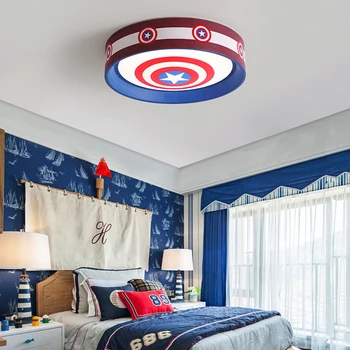 Kapitonas Amerika animacinių filmų berniukas, vaikų, miegamojo puošimas Ultra Plonas led lemputė dega kambarys pritemdomi lubų šviesos namų puošybai