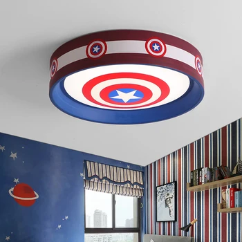 Kapitonas Amerika animacinių filmų berniukas, vaikų, miegamojo puošimas Ultra Plonas led lemputė dega kambarys pritemdomi lubų šviesos namų puošybai