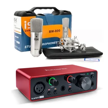 ISK BM-800 Mikrofonas ir Focusrite Scarlett Solo 3rd gen 2 įėjimo ir 2 išėjimo USB garso sąsaja garso plokštė mic įrašymas