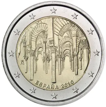 Ispanija 2010 M. Pasaulio Paveldo Sąrašą, Kordobos Katedra 2 Euro Naujos Originalios Monetos Unc Tikrų Euro Monetų