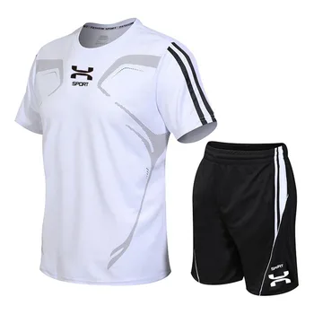 2020 nauji sportiniai marškinėliai vyriški kostiumas veikia šortai + sporto šortai vyriški sportiniai kostiumas futbolo kostiumas tinkamumas kasdieniam dėvėjimui, sporto salė