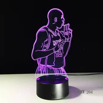 Žvaigždė Kobe Bryent 3D Naktį Šviesos Magija Projektorius LED Lempos, Spalvinga Mirksi Projektorius Vaikas, Kūdikis, Kalėdų Dovana Lašas Laivybos 204
