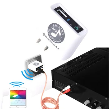 AC 110v~220V Bluetooth 4.2 APP Kontrolė Garso Imtuvas, Stereo Garso U disko Grotuvas Paramos FLAC/APE/WAV/MP3 3.5 mm plug