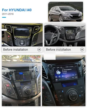 Belaidžio Carplay Android 10.0 4+128G Grotuvas GPS Navigacija 2011-2016 HYUNDAI I40 Auto Audio Stereo Radijas, Diktofonas Galvos Vienetas