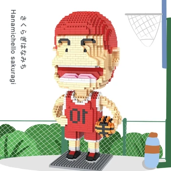 2145pcs+ SLAM DUNK Deimantų Kūrimo Bloką Krepšinio Sakuragi Hanamichi Modelis Kaede Rukawa Mirco Plytų Žaislai Vaikams Blokai