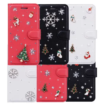Odinis Dėklas, Skirtas Samsung Galaxy Note, 10 Ir 9 8 S6 S7 Krašto S8 S9 S10 A10 A20 A40 A21 A21s Piniginės Apversti Stovėti Padengti Kalėdų