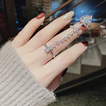 Prabangūs Nauji Žiedai Moterų Pirštų korėjos Stiliaus Mados Šviečia Cirkonis Širdies Žiedas Papuošalai bijoux