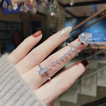 Prabangūs Nauji Žiedai Moterų Pirštų korėjos Stiliaus Mados Šviečia Cirkonis Širdies Žiedas Papuošalai bijoux