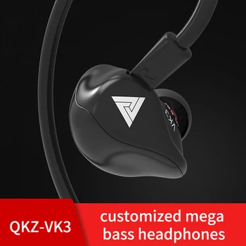 Originali QKZ VK3 In-Ear Ausinės Specialusis Leidimas laisvų Rankų įranga Clear Bass Ausinės Su Mic Metalas, Heavy Bass auriculares audifonos