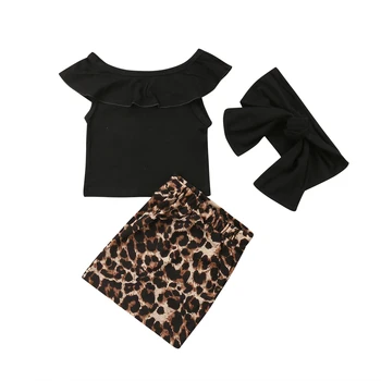 Bamblys Baby Girl Apranga, Drabužiai, marškinėliai Topai+Leopard 