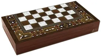 Multi-Color Senovinė Mozaika Pearl Nardai Mediniai Nardai su Šaškės Ne Valdybos Tikrintuvas Šeimos stalo Žaidimas Nardai