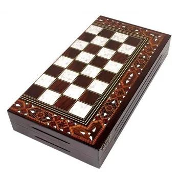 Multi-Color Senovinė Mozaika Pearl Nardai Mediniai Nardai su Šaškės Ne Valdybos Tikrintuvas Šeimos stalo Žaidimas Nardai