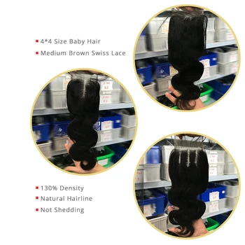 AliAfee Plaukų #1b/#2/#4/#27/#99/#Bordo 4*4 Šveicarijos Nėrinių Uždarymo Brazilijos Kūno Banga 130% Tankis Remy Human Hair 8