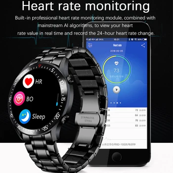 LIGE Prabangos prekės ženklo vyrai laikrodžiai 2020 Naujų Plieno juosta Fitneso žiūrėti, Širdies ritmas, kraujo spaudimas Aktyvumo seklys Smart Watch Vyrams