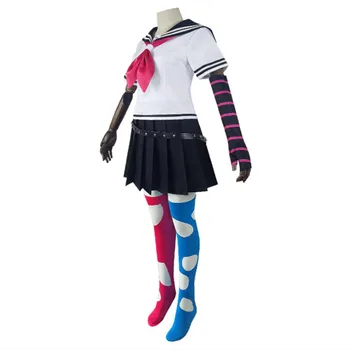 Anime Danganronpa 2 Mioda Ibuki Cosplay Kostiumai Dress Moterų, Mergaičių Jk Mokyklos Vienodos Sailor Kostiumas, Sijonas Rinkinys