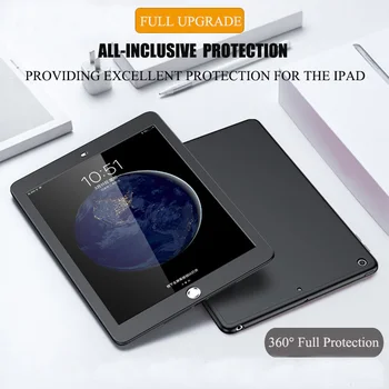 Prabanga 360 Visas Apsaugos Tablet Case For iPad 2 Oro 9.7 A1566 A1567 Grūdintas Stiklas Ipad 2 Oro atsparus smūgiams Funda Stiklo danga