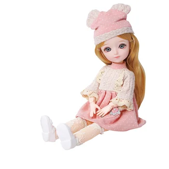 31 cm 23 sujungtas BJD doll, nauji 12 colių 1/6 makiažas puošniai apsirengti mielas rudas mėlynas obuolio lėlė su mados žaislų mergaitėms dovanų