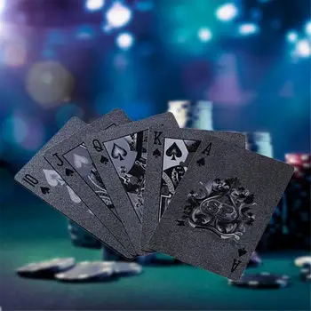 Juoda Matinė Plastiko Pokerio Kortos PET Vandeniui Žaidimo Kortelės Stalo Žaidimai