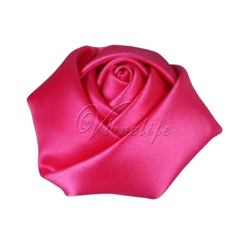 50Pcs/Daug Mini 4CM Satino Rose Rozetės Gėlių Galvos Baby Girl Vaikai Galvos dėvėti Kaspinai 