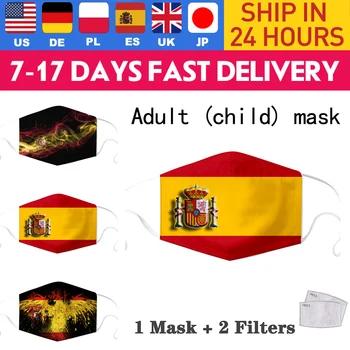 Kaukes galima Skalbti Pm 2.5 Filtras Kaukė Anglies ispanijos Vėliava 3D Spausdinimo Įterpti Anti-dulkių Daugkartinio naudojimo Kaukė Kilti Iš Pelenų Ispanija Medžiaga