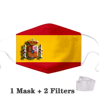 Kaukes galima Skalbti Pm 2.5 Filtras Kaukė Anglies ispanijos Vėliava 3D Spausdinimo Įterpti Anti-dulkių Daugkartinio naudojimo Kaukė Kilti Iš Pelenų Ispanija Medžiaga