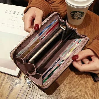 GOPLUS 2020 Moterų piniginės kortelės turėtojo Pasą apimti ranka maišo daugiafunkcinis kortelė, maišelis mobiliojo telefono maišelį monetos rankinėje moteris