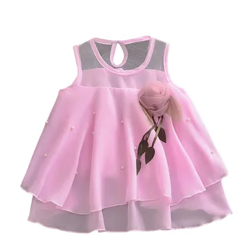 Vaikai drabužių Mados suknelė Kūdikių Mergaičių Rankovių Kieto Tiulio Sijonas Gėlės Šalis Princesė Suknelės, vaikų drabužiai mergaitėms