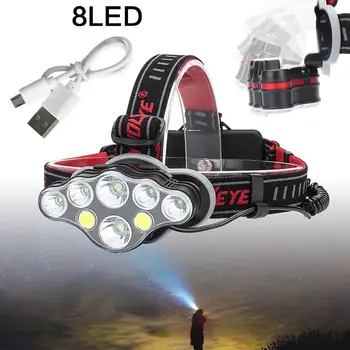 Galingas 350000LM T6 LED Žibintai priekinių Žibintų Žibintuvėlis Įkraunamas Žibintuvėlis Pėsčiųjų（ne baterija）