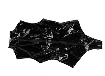 Moterų Sexy Latekso Šlapias Atrodo, Priekiniai Zip Vinilo Bodysuit Teddy PVC Catsuit Naktį Clubwear