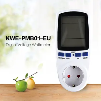 KWE-PMB01 Kištuko Lizdas, Skaitmeninis Įtampos Wattmeter Energijos Suvartojimas Vatų Energijos Skaitiklis AC Elektros Analizatorius Stebėti
