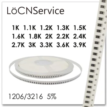 LoCNService 1206 J 5% 5000pcs 1K 1.1 K 1.2 K 1.3 1.5 K K 1.6 IR 1.8 K K 2K 2.2 K 2.4 K 2.7 K 3K 3.3 K 3.6 K 3.9 Ksmd 3216 OMŲ rezistorius