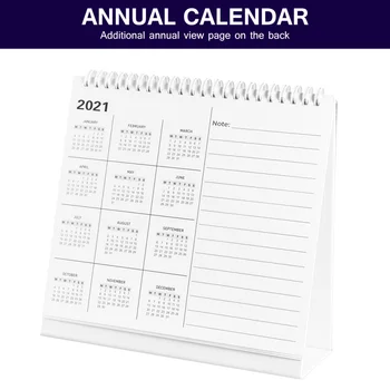 STOBOK 2021 Stalas, Mini Kalendorių 12Months Nuolatinis Apversti Kalendoriaus Verslo Tiesiog Stiliaus visų Metų Kalendorius Kasdien Planuotojas 2021.01-12