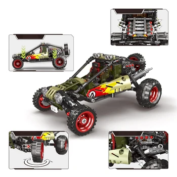 500pcs+ Dovana VISUREIGIS Žaidimas Automobilių Pikapas Modelio AUTOMOBILIŲ Plytų Žaislų Buggy Kūrimo bloką, Įrankių Rinkiniai, Kovoti su