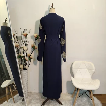 Nauja Siunta Kaftan Islamo Turkijos Mados Musulmonų Moterims Drabužių Elegantiška Siuvinėjimas Abaja Kimono Moterų Megztinis
