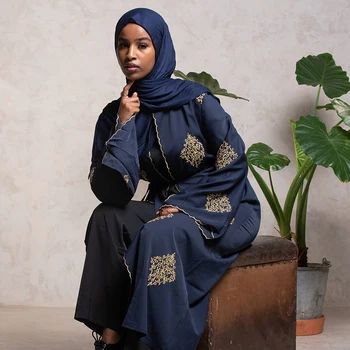 Nauja Siunta Kaftan Islamo Turkijos Mados Musulmonų Moterims Drabužių Elegantiška Siuvinėjimas Abaja Kimono Moterų Megztinis
