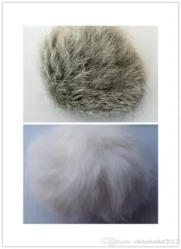 Nemokamas pristatymas pet products natūralus kačių žaislas nekilnojamojo triušio kailio kamuolys ne dažyti pet žaislas balta/pilka 5CM dia 50pcs/daug