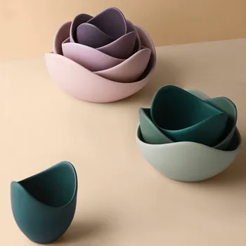 Lotus Keramikos Dubenėlį Patiekalų Plokščių Rinkinius Kūrybos Vaisių Plokštė, Paprastas Dekoro Laikymo Vaisių Keramikos Vakarienė PlatesFlower Formos Dubuo